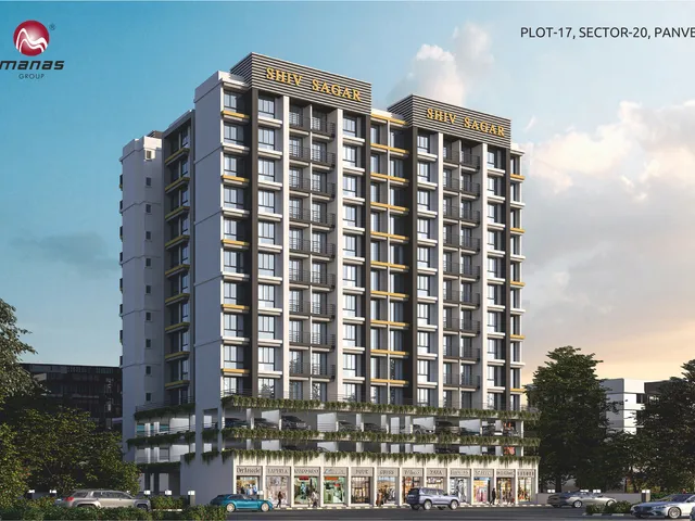 Shivsagar tower elevation render — Plot 17, Sector 20, Panvel