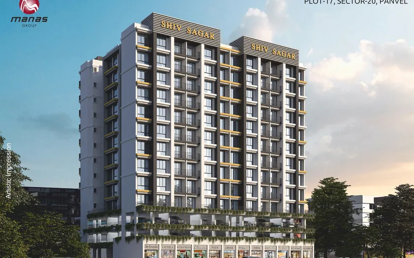 Shivsagar tower elevation render — Plot 17, Sector 20, Panvel
