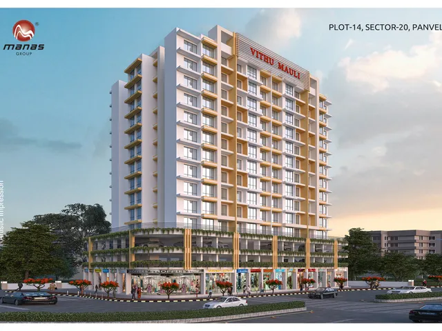 Vithu Mauli tower elevation render — Plot 14, Sector 20, Panvel
